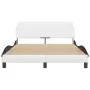 Estructura cama cabecero cuero sintético blanco negro 120x200cm de , Camas y somieres - Ref: Foro24-373164, Precio: 142,48 €,...