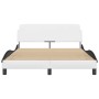 Estructura cama cabecero cuero sintético blanco negro 120x200cm de , Camas y somieres - Ref: Foro24-373164, Precio: 144,03 €,...