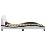 Estructura cama cabecero cuero sintético blanco negro 120x200cm de , Camas y somieres - Ref: Foro24-373164, Precio: 142,48 €,...