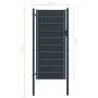 Zauntür aus PVC und anthrazitfarbenem Stahl 100x124 cm von vidaXL, Gartentore - Ref: Foro24-145234, Preis: 230,06 €, Rabatt: %