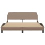 Estructura de cama cabecero cuero sintético capuchino 160x200cm de , Camas y somieres - Ref: Foro24-373222, Precio: 182,70 €,...