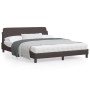 Estructura de cama con cabecero de tela marrón 160x200 cm de , Camas y somieres - Ref: Foro24-373208, Precio: 193,56 €, Descu...