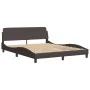 Bed frame with headboard in brown fabric 160x200 cm by , Beds and slatted bases - Ref: Foro24-373208, Price: 189,92 €, Discou...