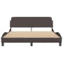 Estructura de cama con cabecero de tela marrón 160x200 cm de , Camas y somieres - Ref: Foro24-373208, Precio: 193,56 €, Descu...