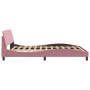 Estructura de cama con cabecero de terciopelo rosa 160x200 cm de , Camas y somieres - Ref: Foro24-373217, Precio: 152,54 €, D...