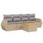 Juego de sofás jardín con cojines 5 pzas ratán sintético beige de , Conjuntos de jardín - Ref: Foro24-3224883, Precio: 308,83...