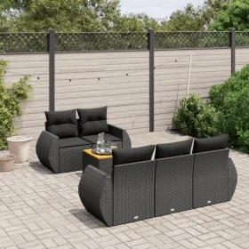 6-piece garden sofa set and black synthetic rattan cushions by , Garden sets - Ref: Foro24-3257217, Price: 418,84 €, Discount: %