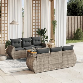 Set de sofás de jardín 7 piezas con cojines ratán PE gris de , Conjuntos de jardín - Ref: Foro24-3257229, Precio: 484,33 €, D...