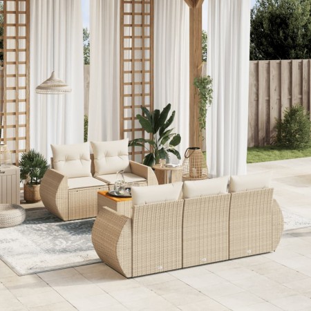 Juego de sofás jardín con cojines 6 pzas ratán sintético beige de , Conjuntos de jardín - Ref: Foro24-3257220, Precio: 499,28...