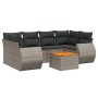 Set de sofás de jardín 7 piezas con cojines ratán PE gris de , Conjuntos de jardín - Ref: Foro24-3257236, Precio: 457,00 €, D...