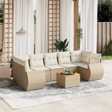 Juego de sofás de jardín con cojines beige 8 pzas ratán PE de , Conjuntos de jardín - Ref: Foro24-3257248, Precio: 556,29 €, ...