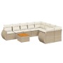Set de sofás de jardín 9 pzas con cojines ratán sintético beige de , Conjuntos de jardín - Ref: Foro24-3257262, Precio: 661,2...