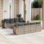 Set de muebles de jardín 9 pzas y cojines ratán sintético gris de , Conjuntos de jardín - Ref: Foro24-3257257, Precio: 574,88...