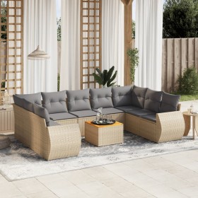 Juego de sofás jardín con cojines beige 10 pzas ratán sintético de , Conjuntos de jardín - Ref: Foro24-3257480, Precio: 664,3...