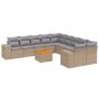 Set de sofás de jardín 11pzas con cojines ratán sintético beige de , Conjuntos de jardín - Ref: Foro24-3257970, Precio: 683,7...