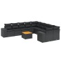 Set de sofás de jardín 11 pzas y cojines ratán sintético negro de , Conjuntos de jardín - Ref: Foro24-3257966, Precio: 689,22...
