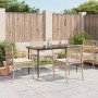 Set comedor de jardín 5 pzas con cojines ratán sintético beige en Conjuntos de jardín | Comprar online en Foru.es