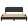 Estructura cama cabecero cuero sintético negro blanco 140x200cm de , Camas y somieres - Ref: Foro24-373203, Precio: 145,07 €,...