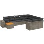 Set de sofás de jardín 11 pzas y cojines ratán sintético gris de , Conjuntos de jardín - Ref: Foro24-3257964, Precio: 646,32 ...