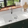 Fregadero de cocina de granito con dos senos blanco de , Fregaderos - Ref: Foro24-144859, Precio: 234,67 €, Descuento: %