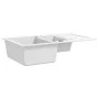Fregadero de cocina de granito con dos senos blanco de , Fregaderos - Ref: Foro24-144859, Precio: 211,28 €, Descuento: %