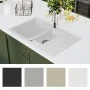 Fregadero de cocina de granito con dos senos blanco de , Fregaderos - Ref: Foro24-144859, Precio: 211,28 €, Descuento: %