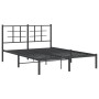 Estructura de cama con cabecero metal negro 140x190 cm de , Camas y somieres - Ref: Foro24-355561, Precio: 87,11 €, Descuento: %