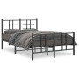 Estructura de cama cabecero y estribo metal negro 120x200 cm de , Camas y somieres - Ref: Foro24-355577, Precio: 111,57 €, De...