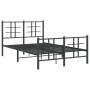 Estructura de cama cabecero y estribo metal negro 120x200 cm de , Camas y somieres - Ref: Foro24-355577, Precio: 111,57 €, De...