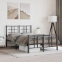 Estructura de cama cabecero y estribo metal negro 120x200 cm de , Camas y somieres - Ref: Foro24-355577, Precio: 111,57 €, De...