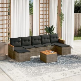Set de sofás de jardín 8 pzas y cojines ratán sintético gris de , Conjuntos de jardín - Ref: Foro24-3226242, Precio: 396,42 €...