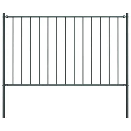 Grau pulverbeschichtetes Stahlzaunelement und Pfosten 1,7 x 1 m von vidaXL, Zaunpaneele - Ref: Foro24-145213, Preis: 56,36 €,...