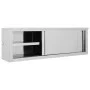 Armario pared de cocina puertas correderas acero 150x40x50 cm de vidaXL, Recipiente para comida - Ref: Foro24-51054, Precio: ...