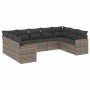 Set de muebles de jardín 9 pzas y cojines ratán sintético gris de , Conjuntos de jardín - Ref: Foro24-3226277, Precio: 521,09...