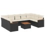 Set de sofás de jardín 10 pzas cojines ratán sintético negro de , Conjuntos de jardín - Ref: Foro24-3226280, Precio: 535,74 €...