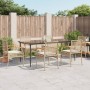 Set comedor de jardín 7 pzas con cojines ratán sintético beige en Conjuntos de jardín | Comprar online en Foru.es