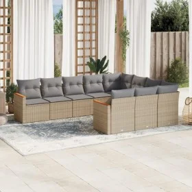 Juego de sofás jardín con cojines beige 10 pzas ratán sintético de , Conjuntos de jardín - Ref: Foro24-3226339, Precio: 614,9...