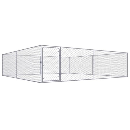 Perrera de exterior de acero galvanizado 4x4x1 m de vidaXL, Casetas y cercados para perros - Ref: Foro24-170820, Precio: 234,...