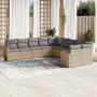 Juego de sofás jardín con cojines beige 10 pzas ratán sintético de , Conjuntos de jardín - Ref: Foro24-3226353, Precio: 626,1...