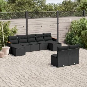 Set de sofás de jardín 8 piezas y cojines ratán sintético negro de , Conjuntos de jardín - Ref: Foro24-3226370, Precio: 511,9...