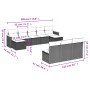 Set de sofás de jardín 10 pzas cojines ratán sintético negro de , Conjuntos de jardín - Ref: Foro24-3226385, Precio: 488,95 €...