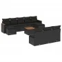 Set de sofás de jardín 11 pzas y cojines ratán sintético negro de , Conjuntos de jardín - Ref: Foro24-3226391, Precio: 603,60...