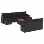 Set de sofás de jardín 11 pzas y cojines ratán sintético negro de , Conjuntos de jardín - Ref: Foro24-3226391, Precio: 602,75...