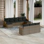 Set de sofás de jardín 10 pzas con cojines ratán sintético gris de , Conjuntos de jardín - Ref: Foro24-3226417, Precio: 546,5...