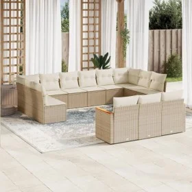 Set sofás de jardín con cojines 13 pzas ratán sintético beige de , Conjuntos de jardín - Ref: Foro24-3226457, Precio: 887,76 ...