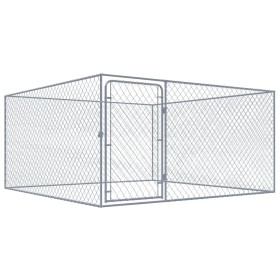Perrera de exterior de acero galvanizado 2x2x1 m de vidaXL, Casetas y cercados para perros - Ref: Foro24-170819, Precio: 162,...