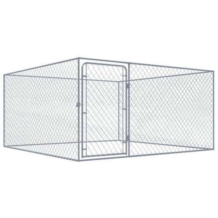 Perrera de exterior de acero galvanizado 2x2x1 m de vidaXL, Casetas y cercados para perros - Ref: Foro24-170819, Precio: 162,...