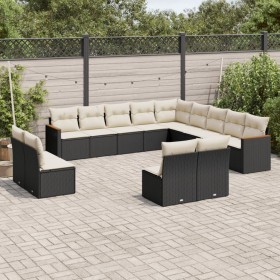 Set de sofás de jardín y cojines 13 pzas ratán sintético negro de , Conjuntos de jardín - Ref: Foro24-3226483, Precio: 729,93...
