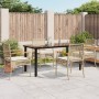 Set comedor de jardín 5 pzas con cojines ratán sintético beige en Conjuntos de jardín | Comprar online en Foru.es