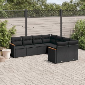 Set de sofás de jardín 8 piezas y cojines ratán sintético negro de , Conjuntos de jardín - Ref: Foro24-3226552, Precio: 515,3...